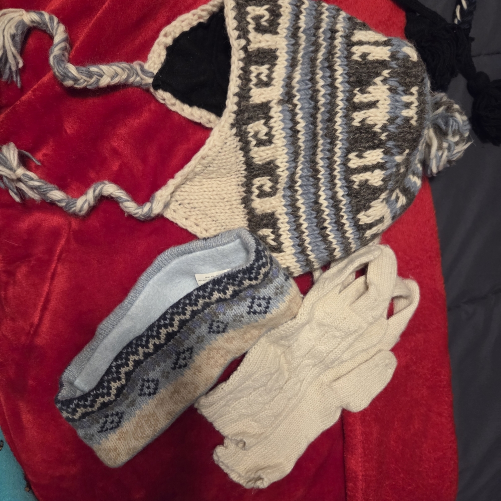 Cozy Knit Winter Hat - Gray and Blue